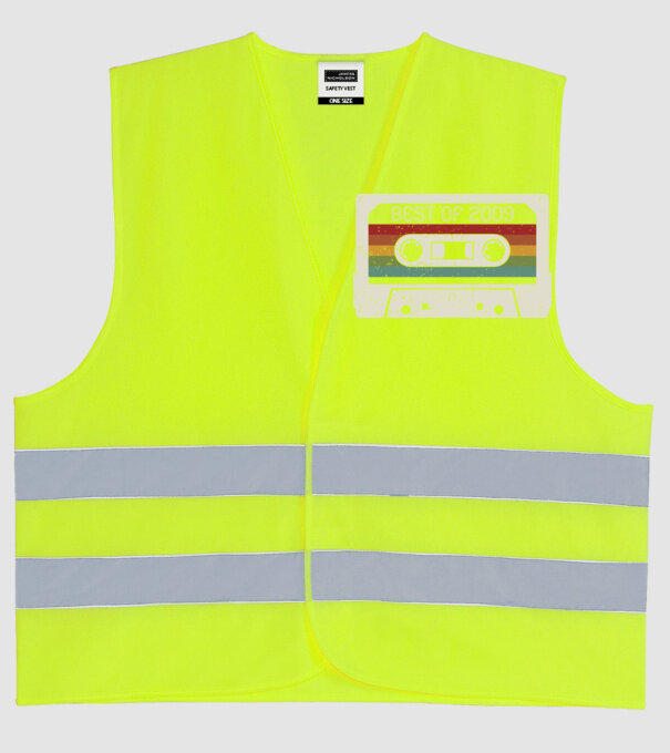 retro tape 2009 vintage model galben neon pe tricou