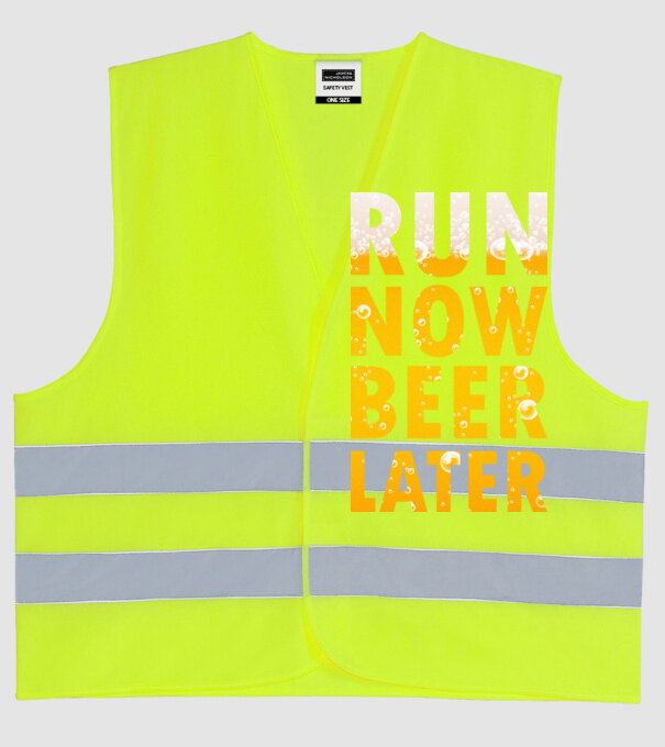 Run now beer later model galben neon pe tricou