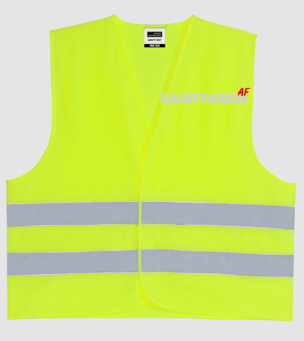 SAGITTARIUS as fuck model galben neon pe tricou