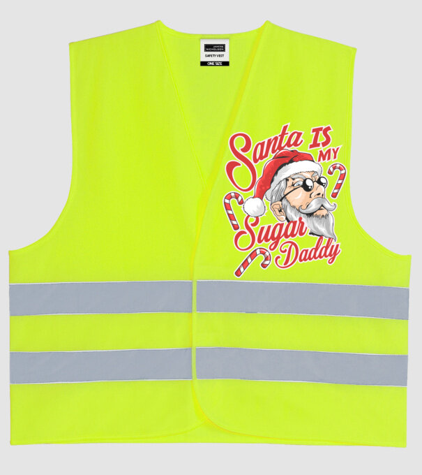 Santa is my sugar daddy model galben neon pe tricou