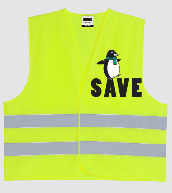 Save penguin model galben neon pe tricou
