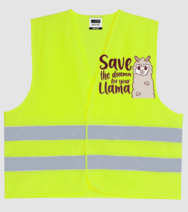 Save the drama from the llama model galben neon pe tricou