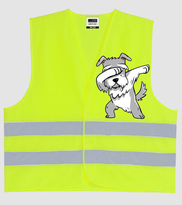 Schnauzer DAB model galben neon pe tricou