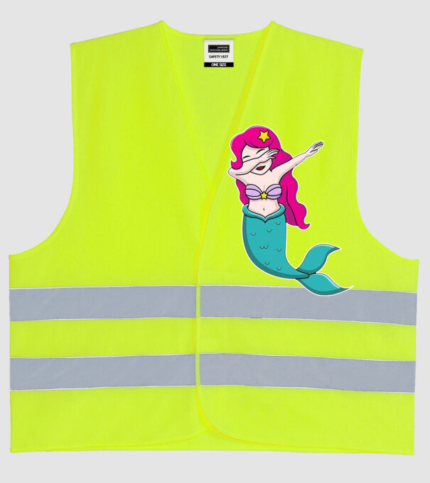 Sirenă DAB model galben neon pe tricou