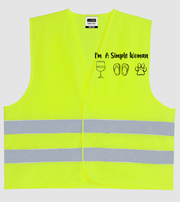 Simple doggy woman model galben neon pe tricou