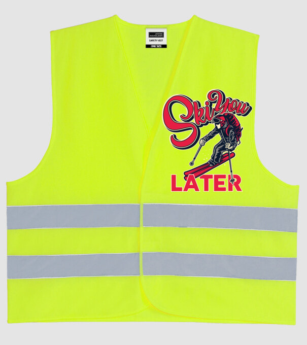 Ski you later model galben neon pe tricou