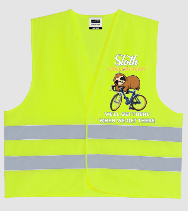 Sloth cycling team model galben neon pe tricou