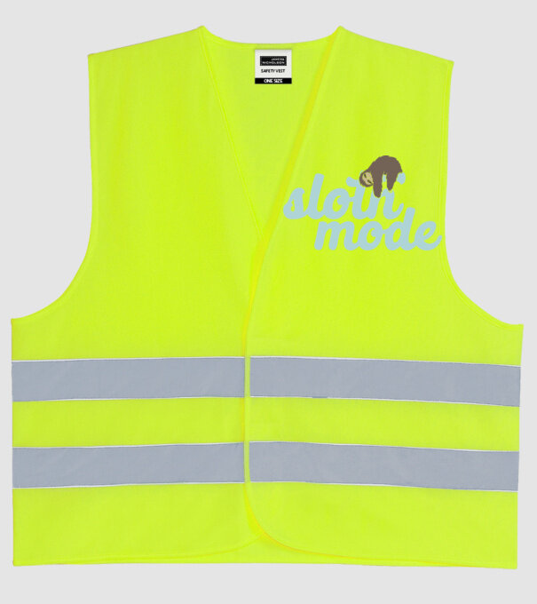 Sloth mode model galben neon pe tricou