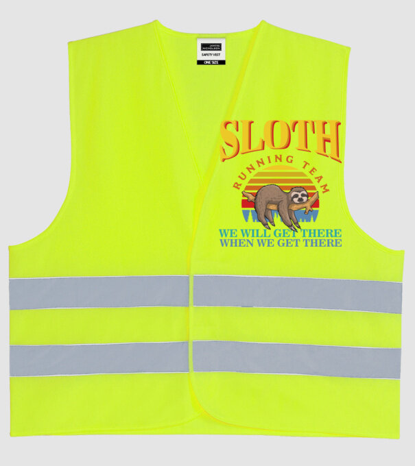 SLOTH running team model galben neon pe tricou