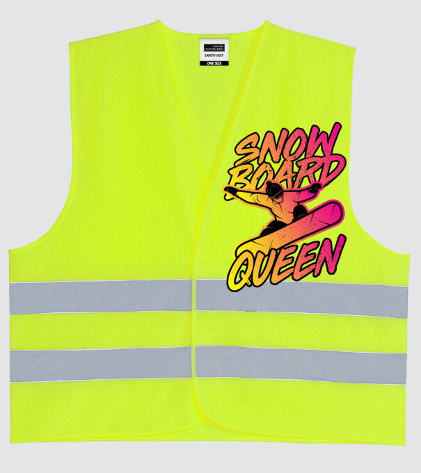 snowboard queen model galben neon pe tricou