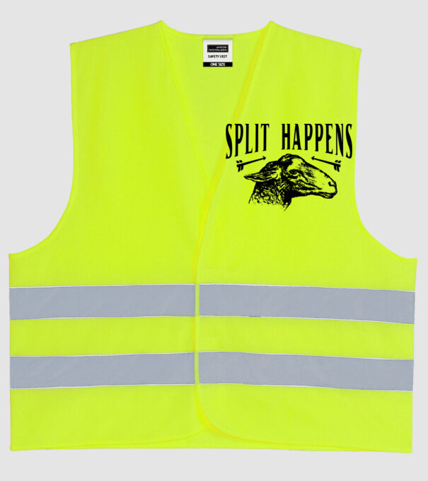 Split happens model galben neon pe tricou