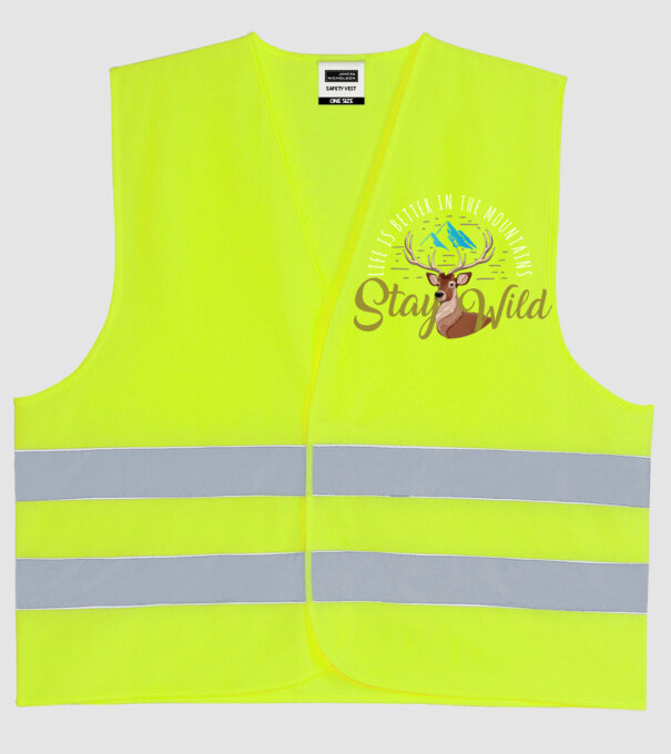 Stay wild model galben neon pe tricou