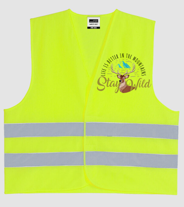 Stay wild Cerb model galben neon pe tricou