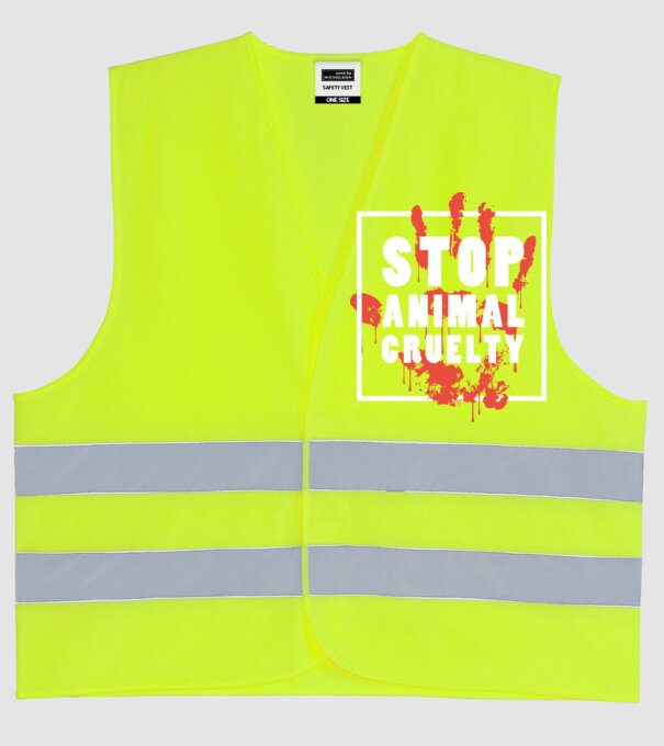 Stop animal cruelty model galben neon pe tricou
