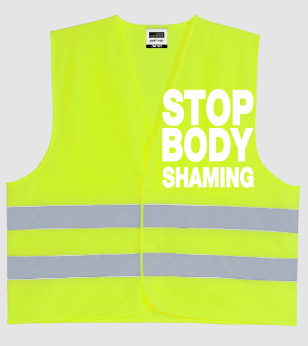 Stop body shaming helvetica model galben neon pe tricou