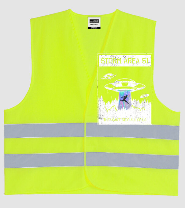 'Storm area 51 - They can''t stop all of us' model galben neon pe tricou