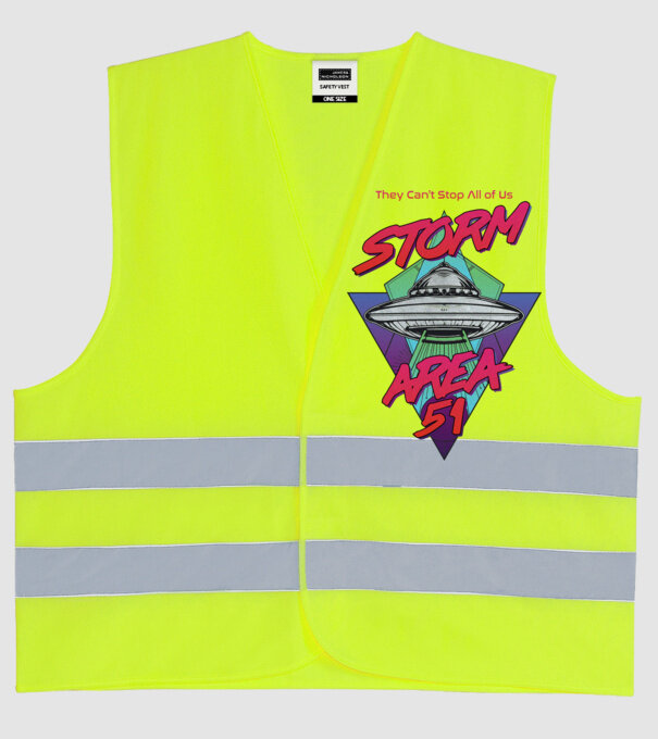 storm area 51 ufo model galben neon pe tricou