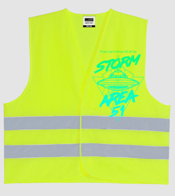 Storm area 51 ufo green model galben neon pe tricou