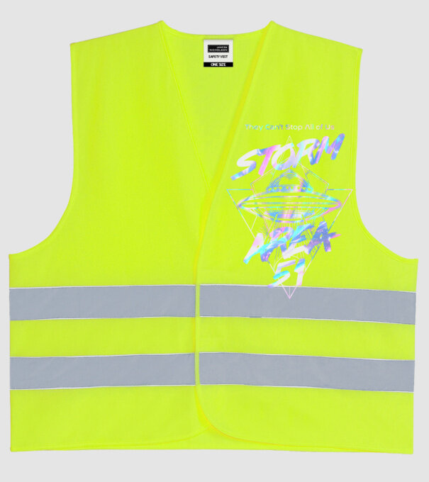 storm area 51 ufo holo model galben neon pe tricou