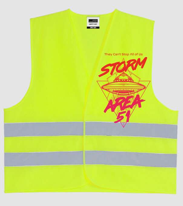 storm area 51 ufo orange model galben neon pe tricou