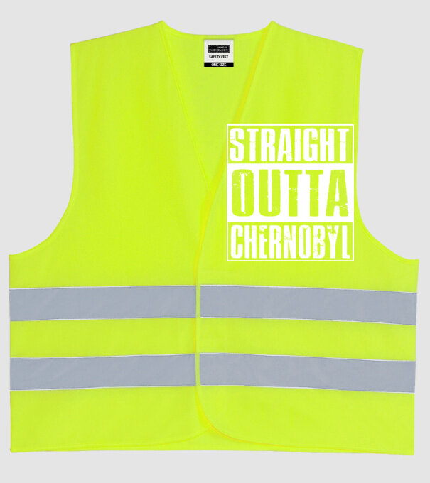 Straight outta Chernobyl model galben neon pe tricou