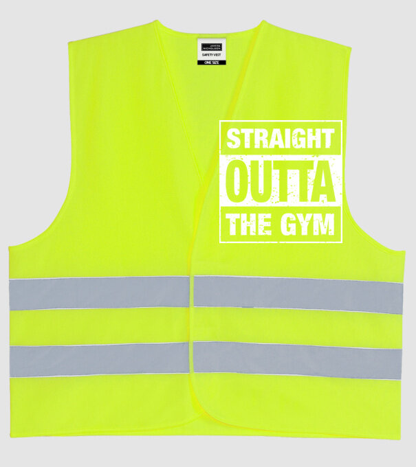 Straight outta gym model galben neon pe tricou
