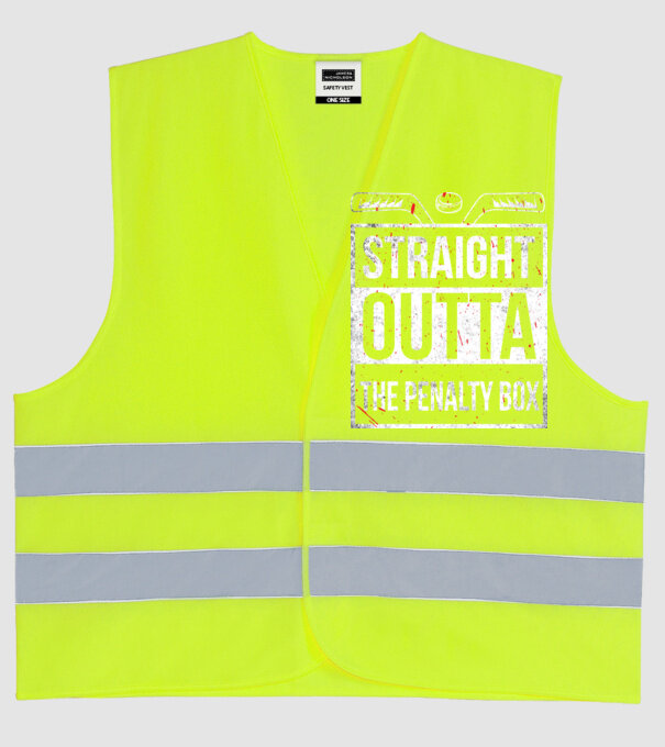 Straight outta the penalty box model galben neon pe tricou