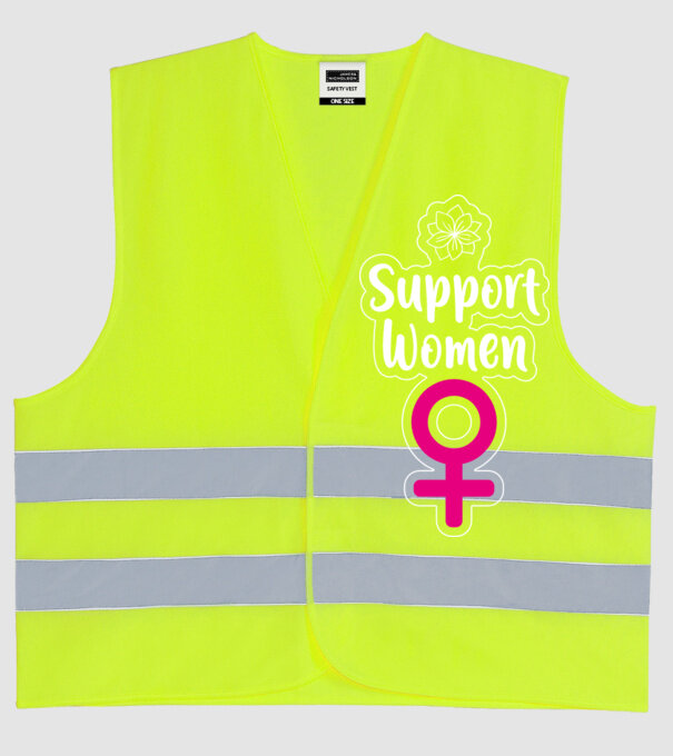Support Women model galben neon pe tricou