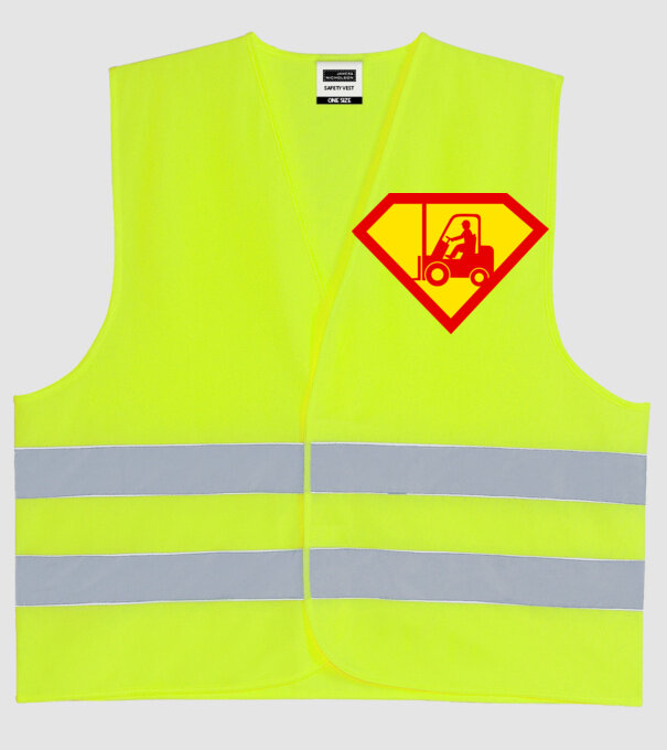 Stivuitorist profesionist model galben neon pe tricou