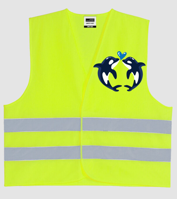 BALENE ÎNDRĂGOSTITE model galben neon pe tricou