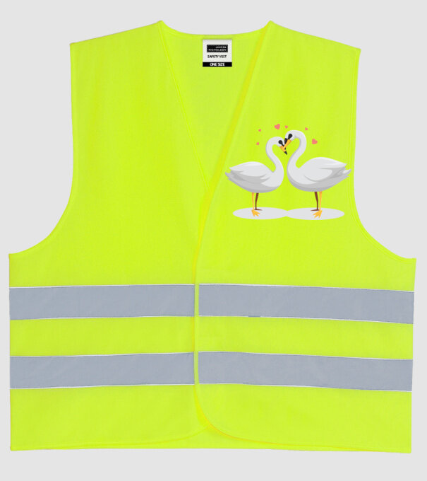 LEBEDE ÎNDRĂGOSTITE model galben neon pe tricou