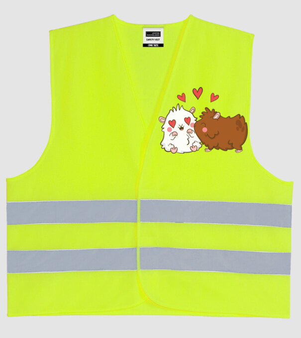 HAMSTERI ÎNDRĂGOSTIȚI model galben neon pe tricou
