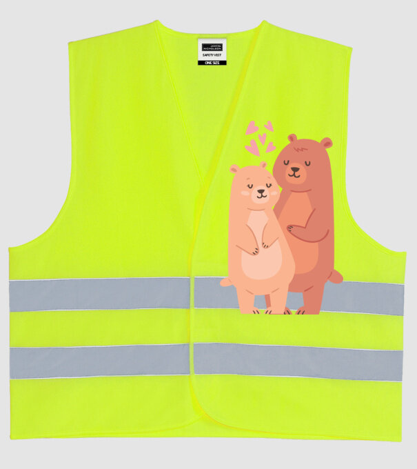 URȘI ÎNDRĂGOSTIȚI model galben neon pe tricou