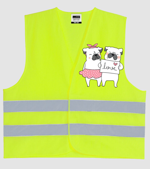 MOPȘI ÎNDRĂGOSTIȚI 2 model galben neon pe tricou