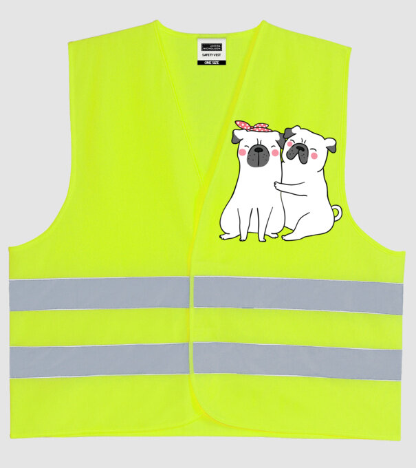 MOPȘI ÎNDRĂGOSTIȚI model galben neon pe tricou
