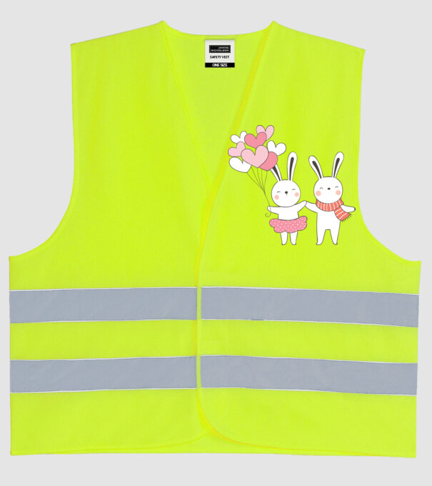 IEPURAȘI ÎNDRĂGOSTIȚI 3 model galben neon pe tricou