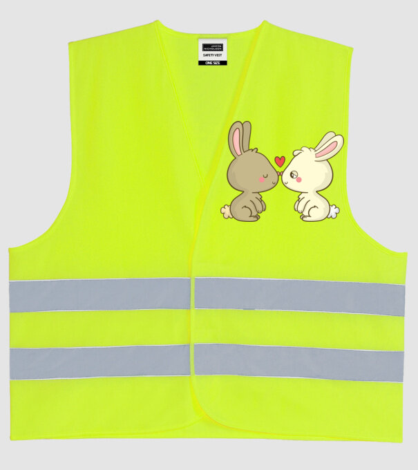 IEPURAȘI ÎNDRĂGOSTIȚI model galben neon pe tricou
