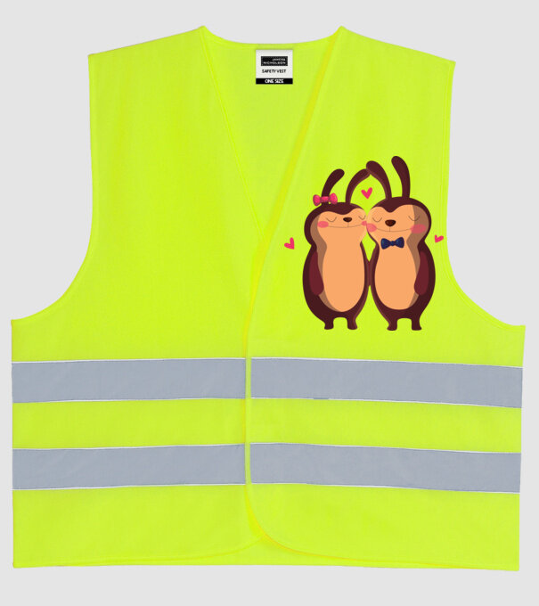 IEPURAȘI ÎNDRĂGOSTIȚI model galben neon pe tricou