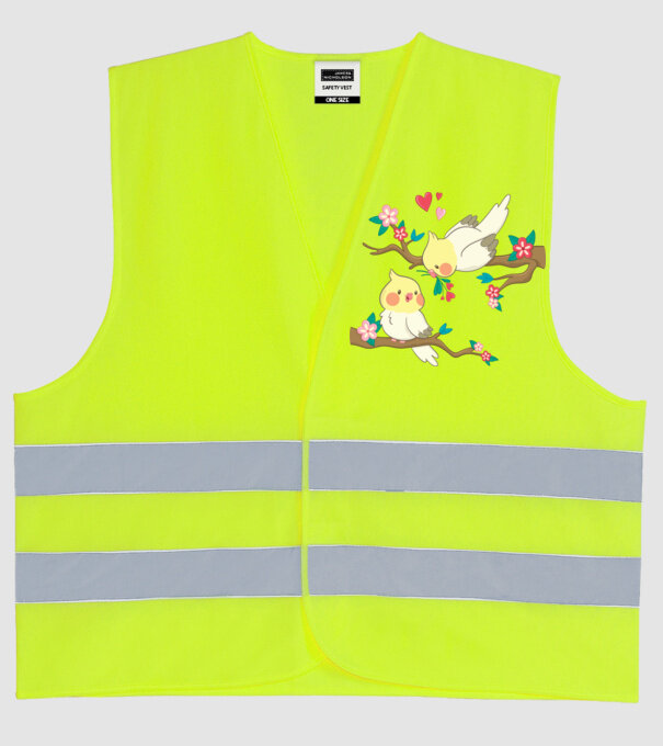 PAPAGALI ÎNDRĂGOSTIȚI 2 model galben neon pe tricou