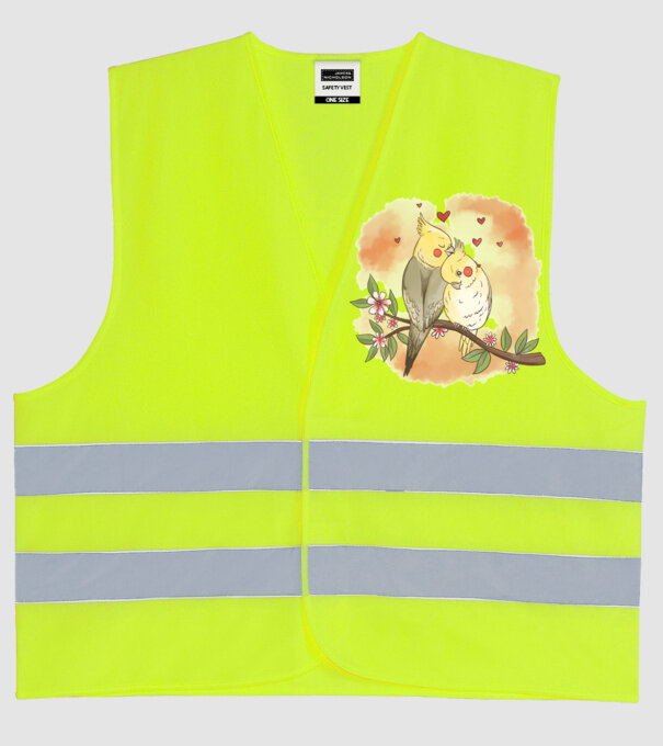 PAPAGALI ÎNDRĂGOSTIȚI 3 model galben neon pe tricou