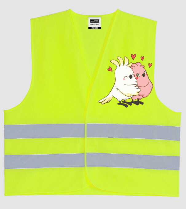 PAPAGALI ÎNDRĂGOSTIȚI model galben neon pe tricou