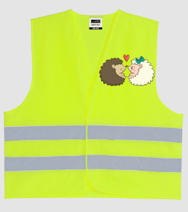 ARICI ÎNDRĂGOSTIȚI model galben neon pe tricou