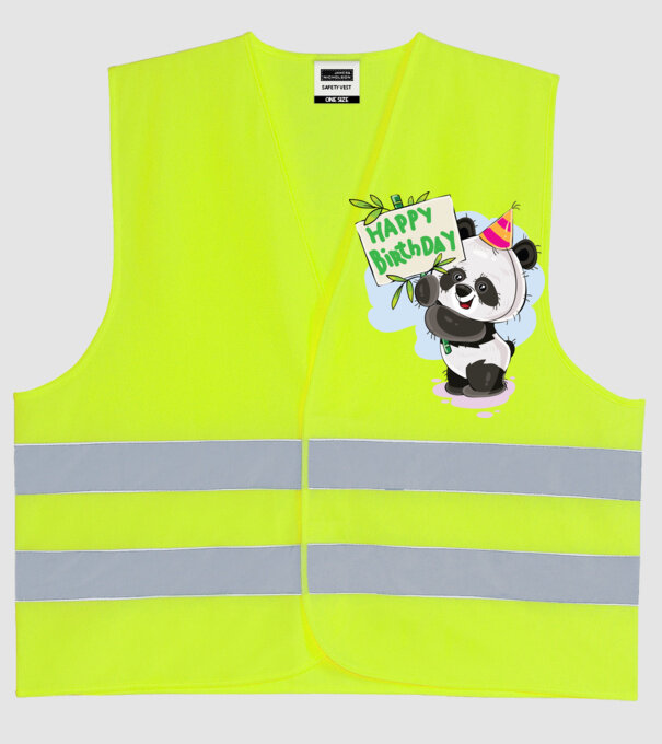 Zi de naștere panda model galben neon pe tricou