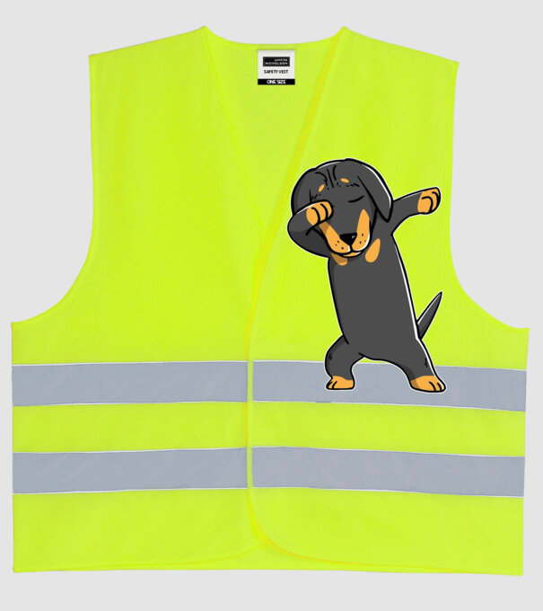 Teckel DAB model galben neon pe tricou