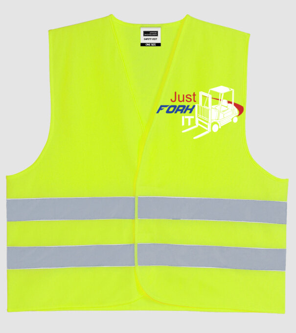 Targonca Just Fork It model galben neon pe tricou