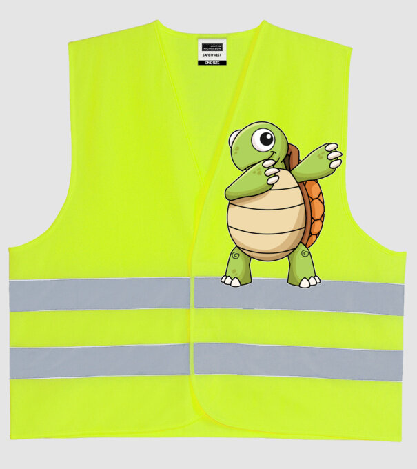 Broască țestoasă DAB model galben neon pe tricou