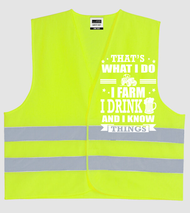 'That''s what I do, I farm, I drink' model galben neon pe tricou