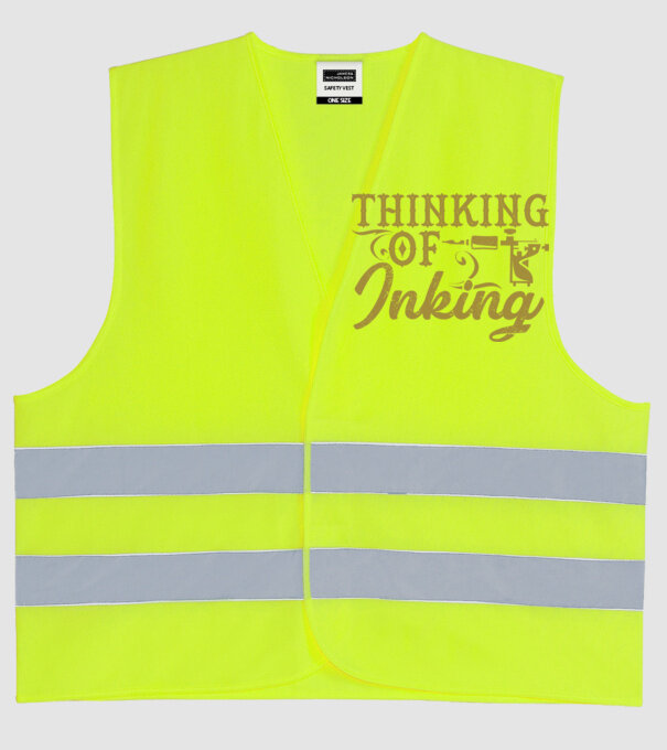 Thinking of inking model galben neon pe tricou