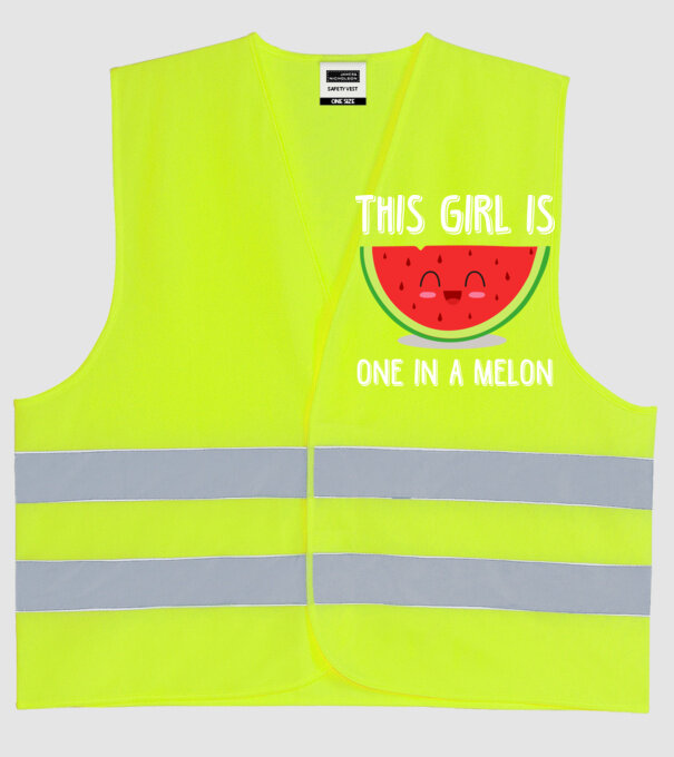 This girl is one in a melon white model galben neon pe tricou