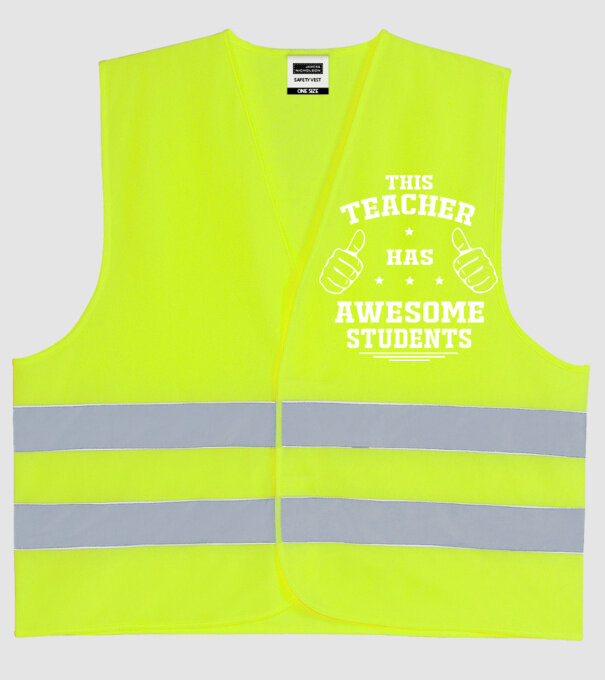 This teacher has awesome students model galben neon pe tricou